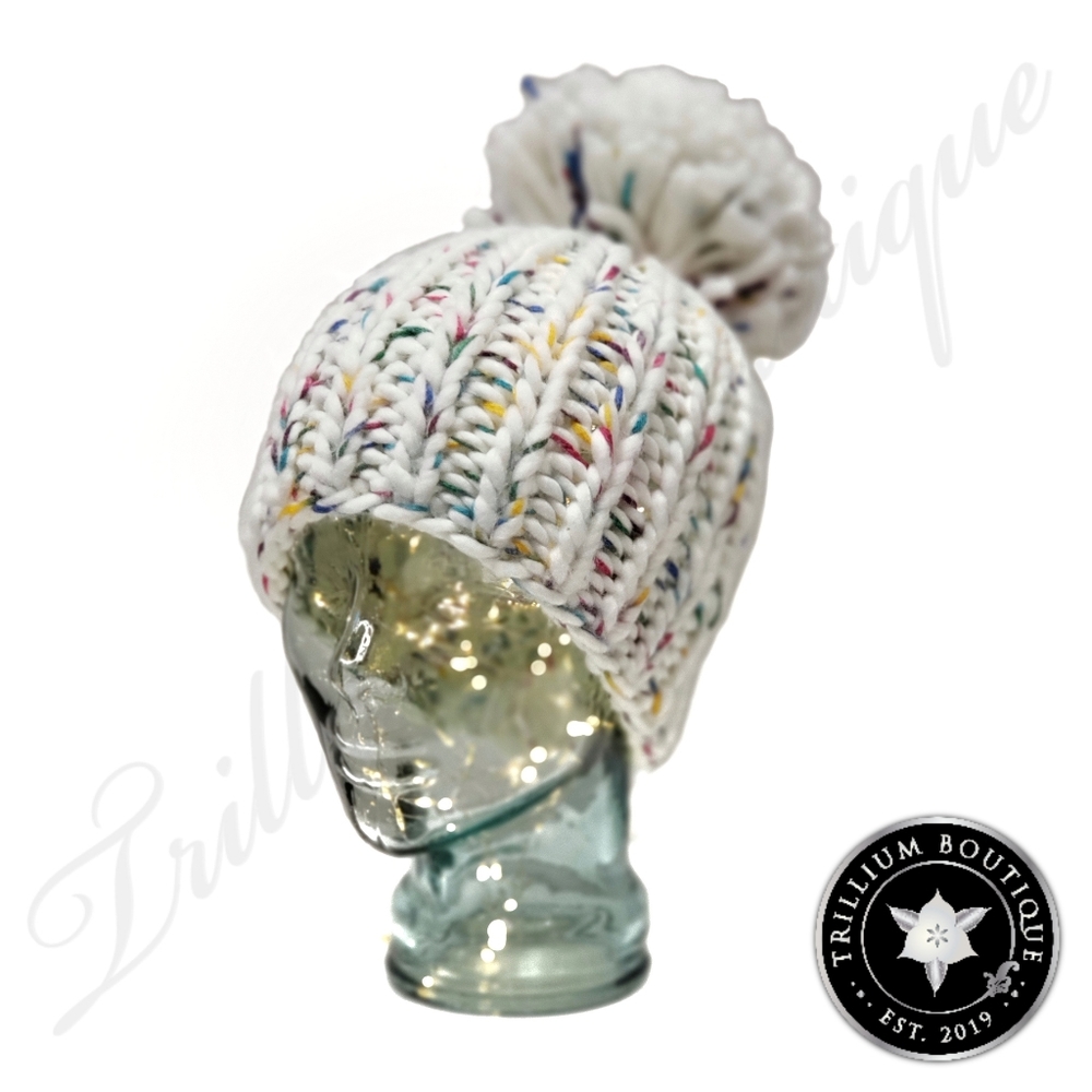 Steve Madden Color Speckled Ladies Pom Beanie 1SFM - Picture 3 of 5